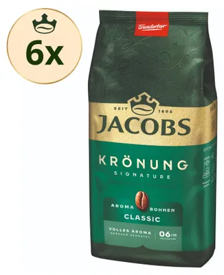 Produktbild von JACOBS Kaffeebohnen Krönung Aroma-Bohnen Classic 6 x 500g ganze Bohnen geröstet