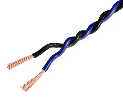 Produktbild von AMPIRE Verdrilltes Kabel BLAU/SCHWARZ 1,5mm², 60m Spule, 100% Kupfer