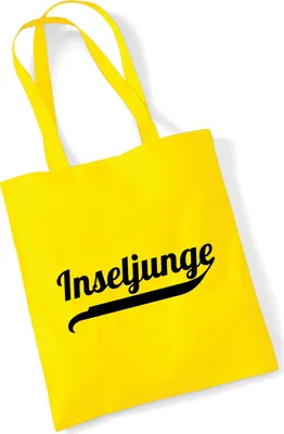 Produktbild von Huuraa Jutebeutel Inseljunge Schriftzug 10 Liter Yellow Baumwolle Tasche Geschenkidee