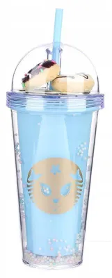 Zdjęcie produktu dla Kubek Ze Słomką I Pokrywką Na Wodę 380Ml Donut