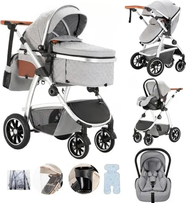 Obrázek produktu pro Dětský kočárek, cestovní systém kočárku, skládací konstrukce, nastavitelná rukojeť, SK20-LIGHT GREY