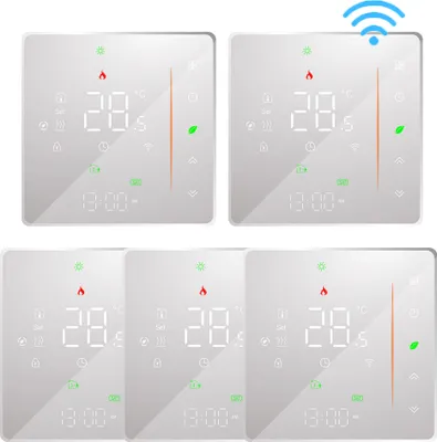 Produktbild von 5X WiFi Intelligent Raumthermostat Thermostat, Warmwasserbereitung, wifi fußbodenheizung APP Control Voice Heizung Kompatibel mit Alexa/Google für zu Hause 5A - weiß