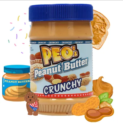 Produktbild von PEO's Peanut Butter 510g Erdnussbutter Crunchy aus gerösteten Erdnusskernen