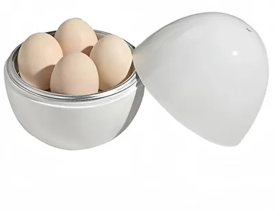 Eierkocher für die Mikrowelle – für 4 Eier, weiß