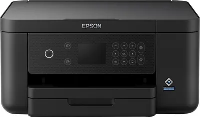 A black Epson Expression XP-5200 multifunction printer is shown from the front.