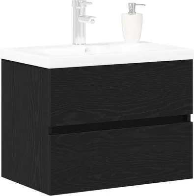 Immagine prodotto di vidaXL Mobile lavabo nero effetto rovere 60 x 39 x 62 cm