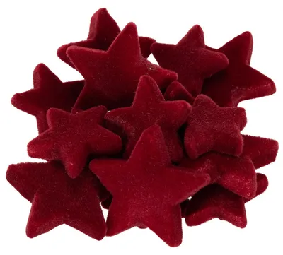 Produktbild von Weihnachtsdeko Sterne Bordeaux Beflockt Tischdeko Streudeko Weihnachten 4–5cm 40 St