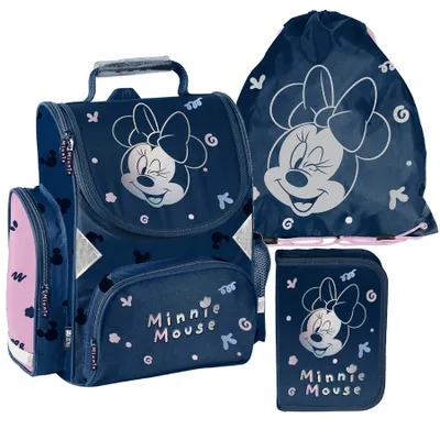 Produktbild von Schulrucksack Mädchen Jungen Motiv MINNIE 3 T Set Rucksack Federmäppchen Tasche Mega-Set Paso DISNEY