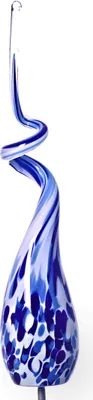 Produktbild von Gartenskulptur Glasflamme 46cm blau