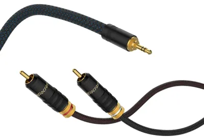 Productafbeelding van 2 x RCA audiokabel 3,5 mm met metalen behuizing en vergulde stekkers 2M