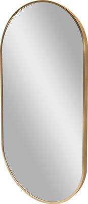 Nástenné zrkadlo Corato 40x80cm Kúpeľňové zrkadlo Make-up zrkadlo Závesné zrkadlo v tvare elipsy Zlatá stena