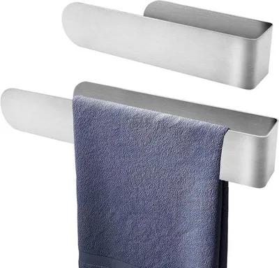 Immagine prodotto di Accessorio da bagno in acciaio inossidabile - Portasciugamani autoadesivo - 20 cm + 30 cm - senza forature.