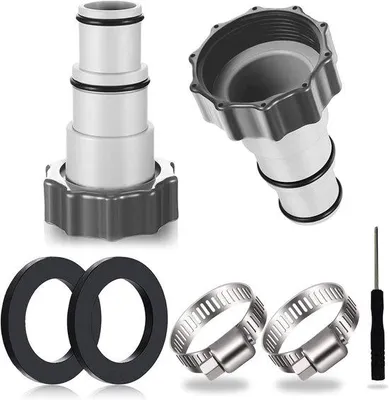 Produktbild von Zwembadadapter 2-teilig für Schlauch mit Innendraht, für Schlauchrohre Ø 32 und 38 mm