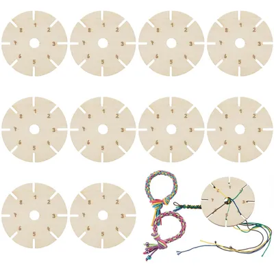 Holz-Knoopster Set, 10 Stück, 8 cm, für Armbänder & DIY