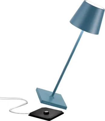 Produktbild von Zafferano Poldina Pro Tischlampe - Aufladbare LED Außenlampe - 38 cm - Blau