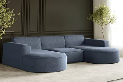 Produktbild von Kaiser Möbel Ecksofa, Sofa U form, Couch U form MODENA U STUDIO stoff Verita Marineblau