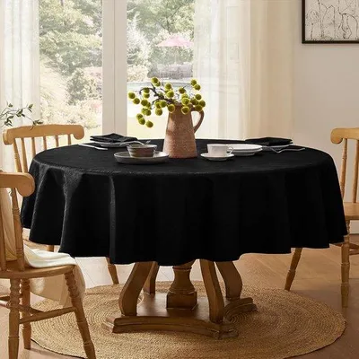 Image de Nappe jacquard noire, 120 cm