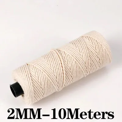 Image de Cordelette en jute naturelle - Tressée en chanvre - Diamètre : 2 mm - Longueur : 10 mètres - Résistante à la rupture, idéale pour la décoration, l'emballage de cadeaux et les travaux manuels - Couleur : marron naturel