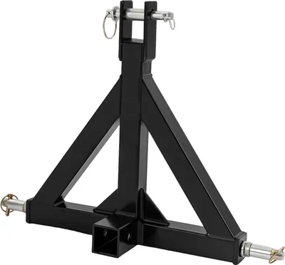 Produktbild von Traktor 3-Punkt Anhängerkupplung - Zugstangenadapter - 5 cm Receiveraufnahme - Für die meisten Traktoren und Anhänger - Schwerer Stahl - Schwarz