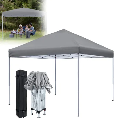 Produktbild von XMTECH 3x3 m składana altana wodoodporny pawilon namiot ogrodowy namiot imprezowy ochrona UV, regulowana wysokość 2,4-2,6 m, namiot na targ, do ogrodu, na dziedziniec, szary