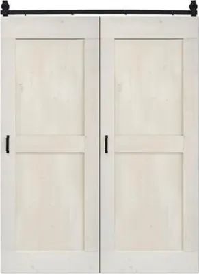 Produktbild von Pertura Falt-Schiebetür-Komplettset Yorick Midbar Vintage weiß 1200x2250 mm inkl.Laufschiene mit Rolle,Griff-Set