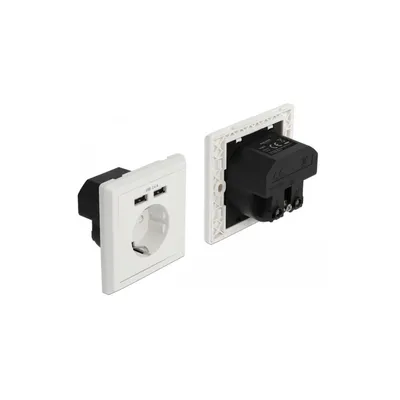 Produktbild von Einbausteckdose mit 2 USB Ladeports 2,4 A
