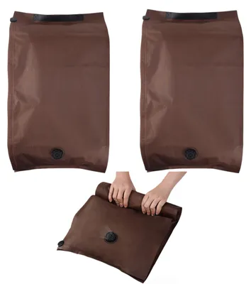 2 mittelgroße Vakuum-Aufbewahrungsbeutel, braun, 2L, für Kleidung