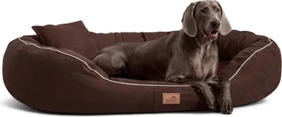 Produktbild von tierlando® Orthopädisches Hundebett MARLON VISCO PLUS Velours - Größe: 140x105cm | Farbe: 01 Braun