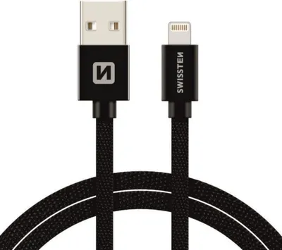 Produktbild von Swissten tekstylny USB - Lightning 3.0m czarny