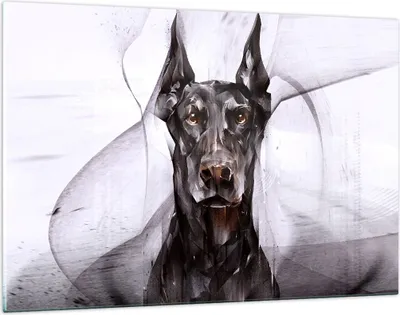 Produktbild von Bilder auf glas - Hund Abstraktion - 120x80cm - Glasbilder - Wandbilder - Kunstdruck - zum Aufhängen bereit - Wanddekoration aus Glas - Glas Bilder - Wandbild auf Glas - Einteilig - GAA120x80-3999