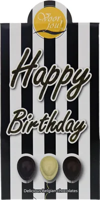 Produktbild von Voor jou! BW Herzlichen Glückwunsch zum Geburtstag, Geschenkverpackung, echte belgische Schokolade 100 Gramm