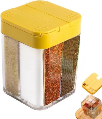 Image de Distributeur 4-en-1 pour le sel et les épices, idéal pour le camping, la cuisine, les voyages, les activités de plein air, les accessoires de cuisine et les barbecues