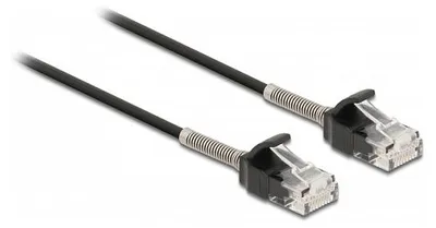 Produktbild von DeLOCK Kabel RJ45 Stecker zu RJ45 Stecker mit Knickschutz Cat.6A 25 cm schwarz, 0,25 m, Cat6a, U/UTP (UTP), RJ-45, RJ-45, Schwarz