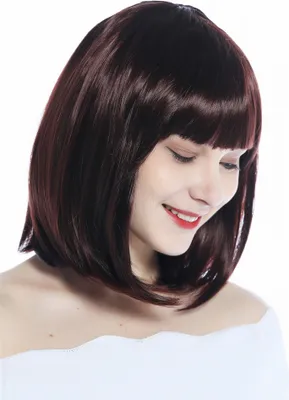Produktbild von WIG ME UP Perücke Longbob kurz Pony glatt Rotbraun Mahagoni CW-052-T33J
