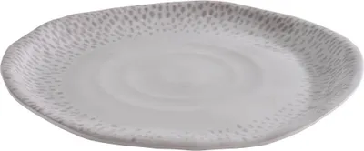 Produktbild von APS 85324 Teller FOOTMARK, Ø 26,5 cm, Höhe 2,5 cm, Melamin, weiß-grau