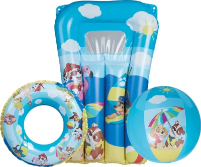 Produktbild von Happy People - Paw Patrol 3er Strandset - Wasserball, Schwimmring & Luftmatratze baden planschen