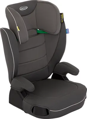 Produktbild von Graco Logico™ L i-Size R 129, Kindersitz ca. 3,5 bis 12 Jahre (100 bis 150 cm), höhenverstellbare Armlehnen, waschbare Sitzbezüge, Installation mit Fahrzeuggurt, Kindersitz grau, Iron
