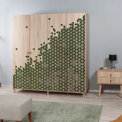 Obrázek produktu pro Skye Decor, İmaj-121, šatní skříň, dub Sonoma, 100 % MELAMINEM POVLÁKNĚNÉ PANELY, 180 x 52 x 192 cm