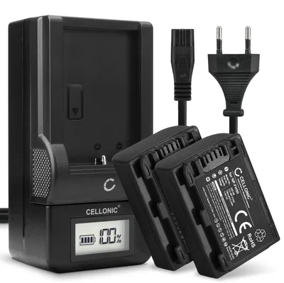 Produktbild von CELLONIC 2x Akku für Kamera Kompatibel mit Sony DSLR-A200 (α200), DSLR-A230 (α230), DSLR-A330 (α330), NP-FH50 - (700mAh, 7.4V) + Ladegerät