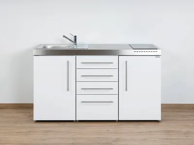 Produktbild von Stengel Miniküche Premiumline MPS4 150 mit Kühlschrank, Schubladenunterbau und Induktionskochfeld
