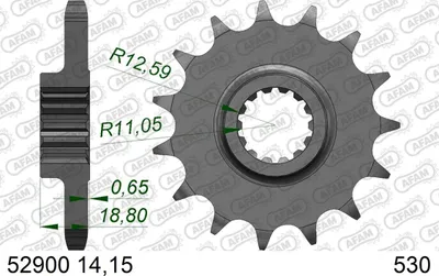 Produktbild von AFAM Standard Stahlritzel vorne 52900 - 530