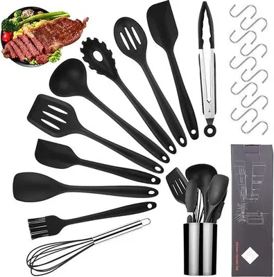 Produktbild von Famanu Kochgeschirrset 11-teilig - Silikon Kochutensilien