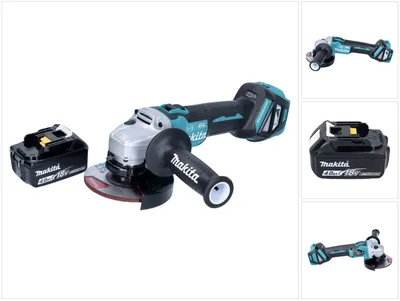 Obrázok produktu pre Akumulátorová uhlová brúska Makita DGA 513 M1 18 V 125 mm bez kefiek + 1x akumulátor 4,0 Ah - bez nabíjačky