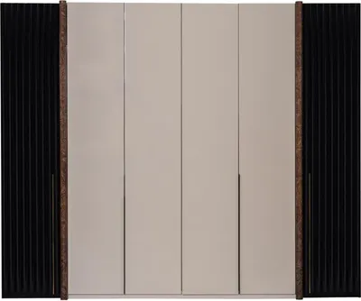 Produktbild von Schlafzimmer Set Bett 2x Nachttische Kleiderschrank Kommode Design Möbel