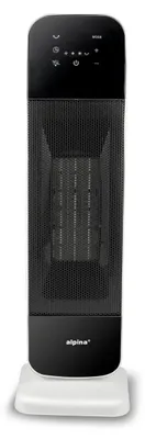 Obrázok produktu pre elektrické vykurovacie teleso alpina - keramické vykurovacie teleso s ventilátorom - aj na chladenie - časovač - diaľkové ovládanie - otočná funkcia - 2000 W - čierna a biela