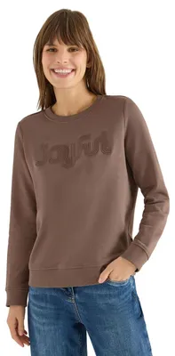 Imagen del producto de Sudadera Cecil con bordado, color taupe urbano, talla M