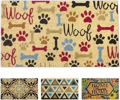 Zdjęcie produktu dla Ibenzoa® Mata podłogowa z włókna kokosowego, 40 x 70 cm – antypoślizgowa, z podłożem PVC, idealna do zatrzymywania brudu, do użytku wewnątrz i na zewnątrz