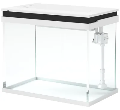 Obrázok produktu pre PawHut 41-litrové sklenené akvárium s filtračným systémom, LED osvetlením a vodnou pumpou, biele