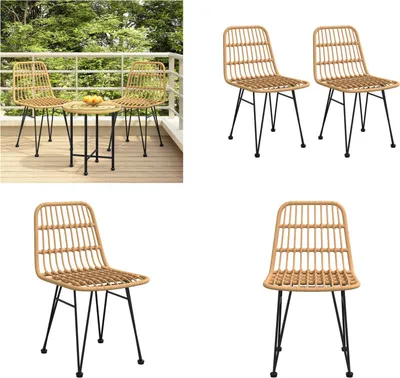 Immagine prodotto di vidaXL Sedie da giardino 2 pezzi 48x62x84 cm PE rattan - sedia da giardino - sedie da giardino - sedia da esterno - sedia da patio