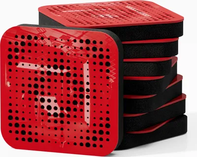 Obrázok produktu pre balenie 8 kusov - Mini akustický panel s tlmičom zvuku | 23 x 23 cm | Farba: (červený lesklý plast, ELYSIUM)